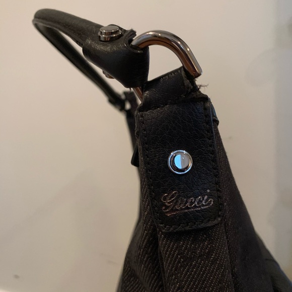 GUCCI Abbey Black Monogram D Ring Pocket Hobo Bag - Picture 10 of 15